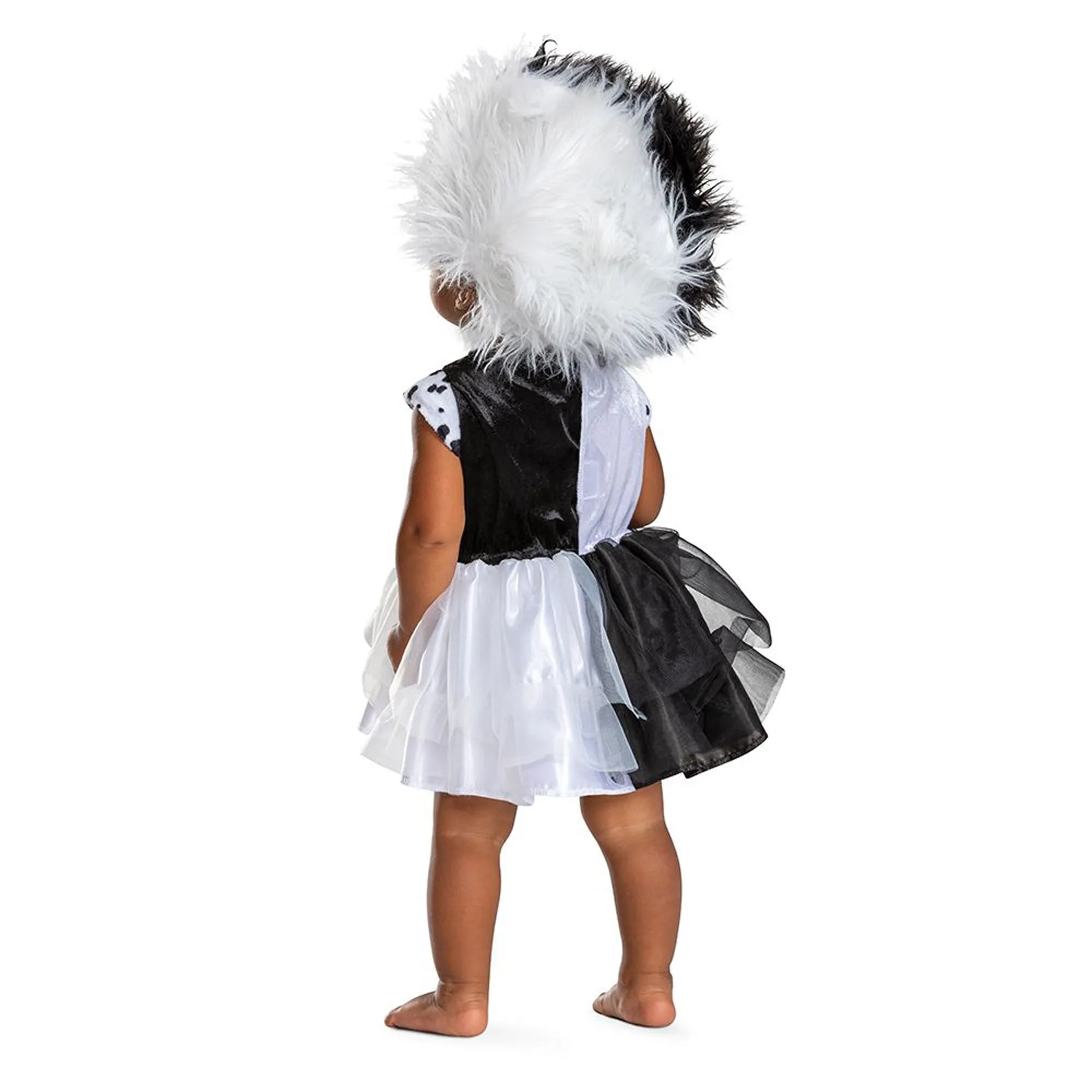 101 Dalmatians Cruella Classic Costume for Toddlers, Disney, White, Black and Red Dress