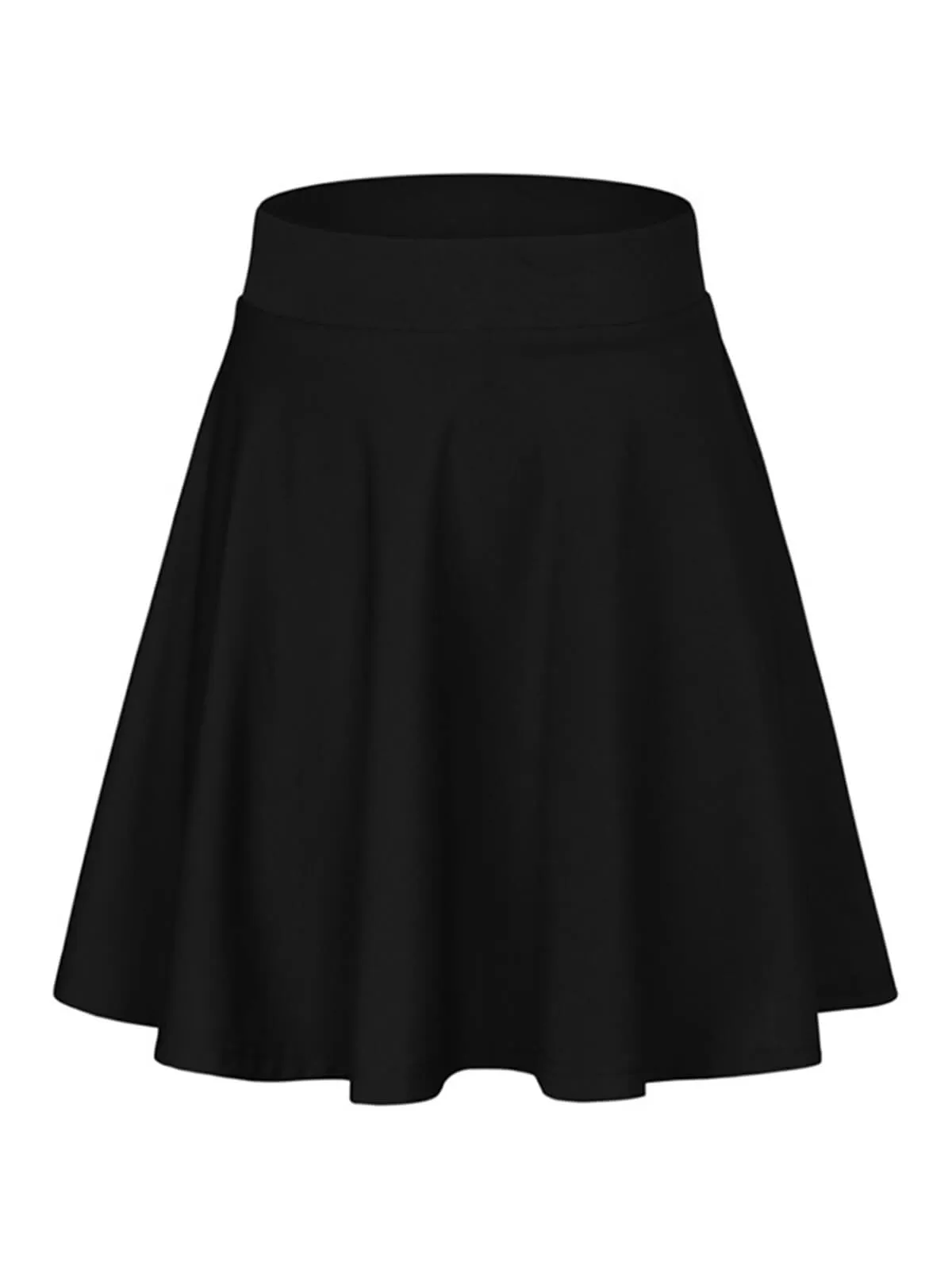 1940s Solid Thigh-Length A-Line Skirt