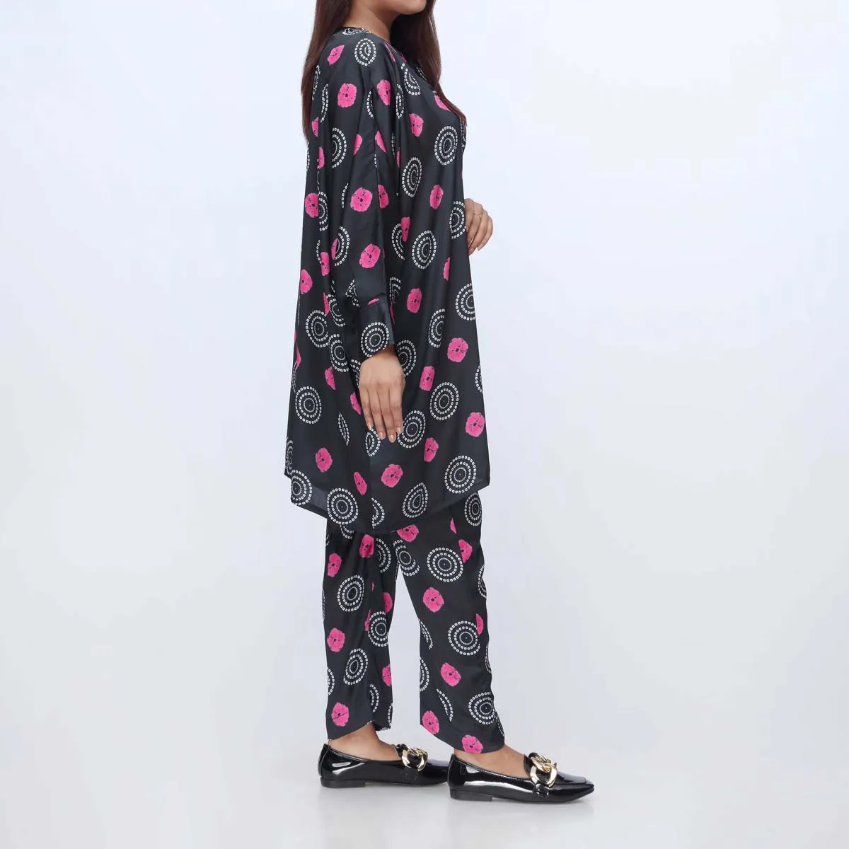 2PC- Digital Printed Shamoz Silk Shirt & Trouser PW3068