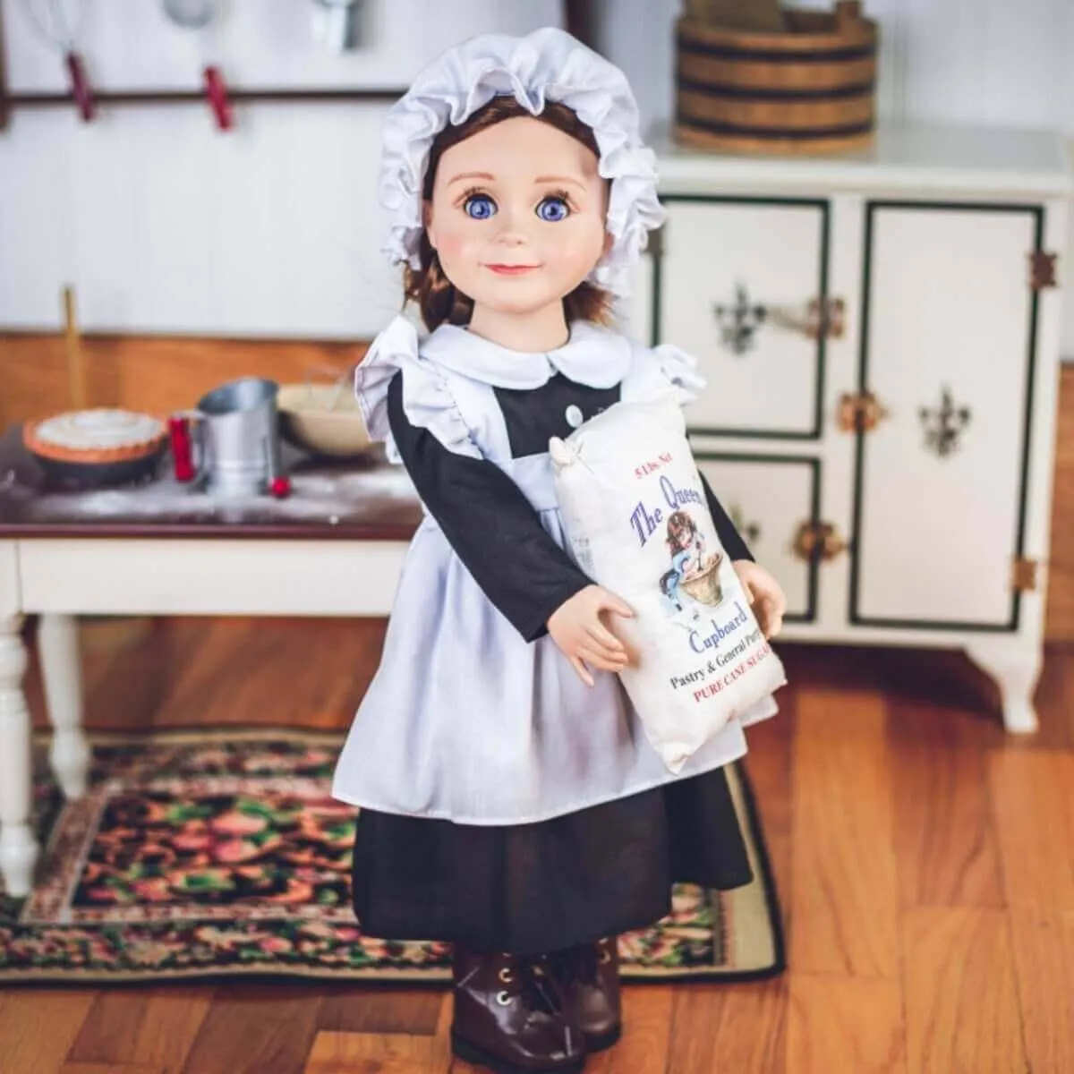 4 Piece Scullery Kitchen Maid Outfit, Doll Clothes for 18 Inch Dolls