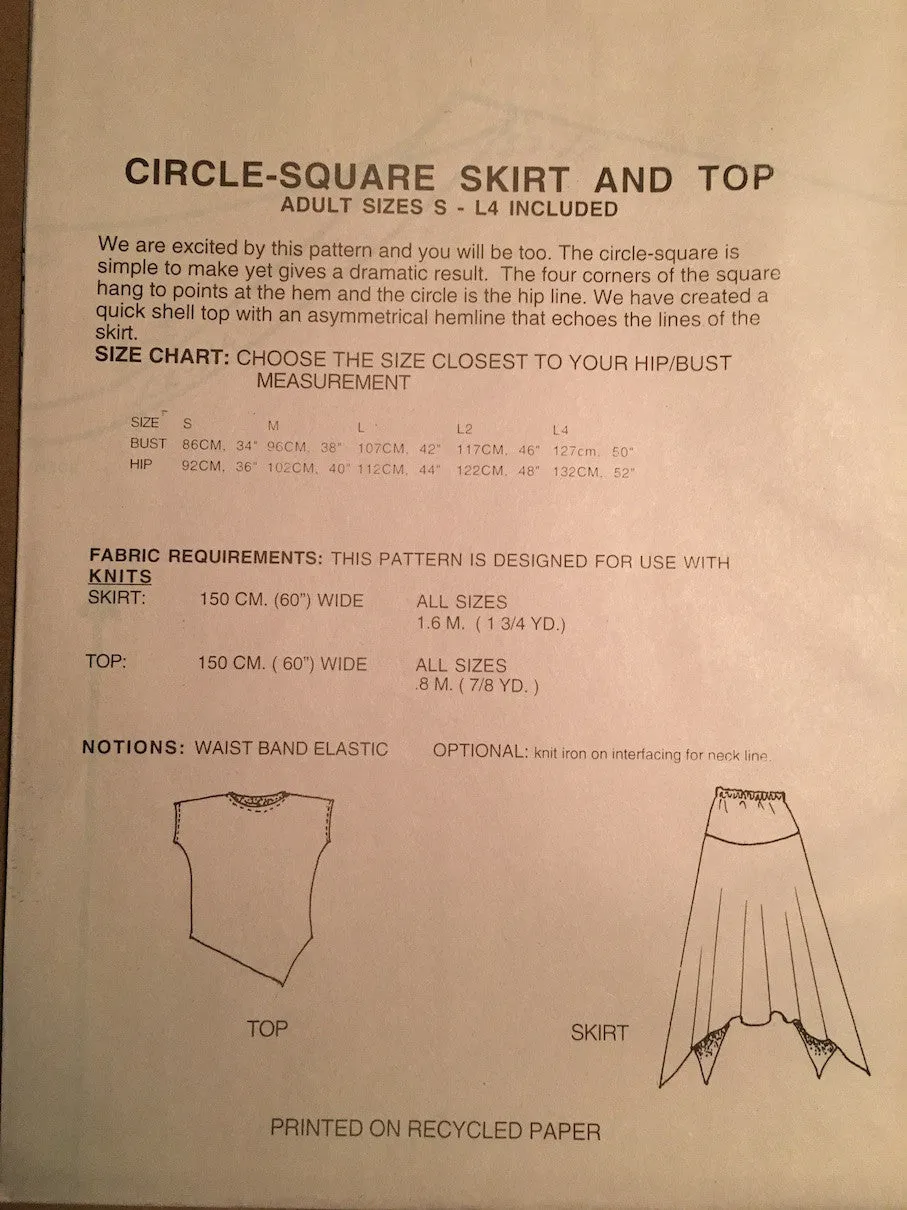 #413 CIRCLE-SQUARE SKIRT & TOP