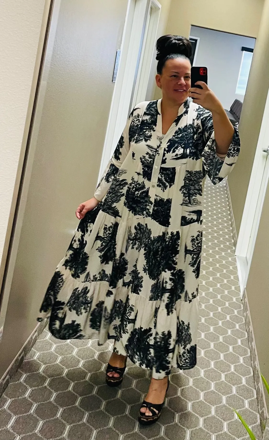 Abby Black Toile Dress