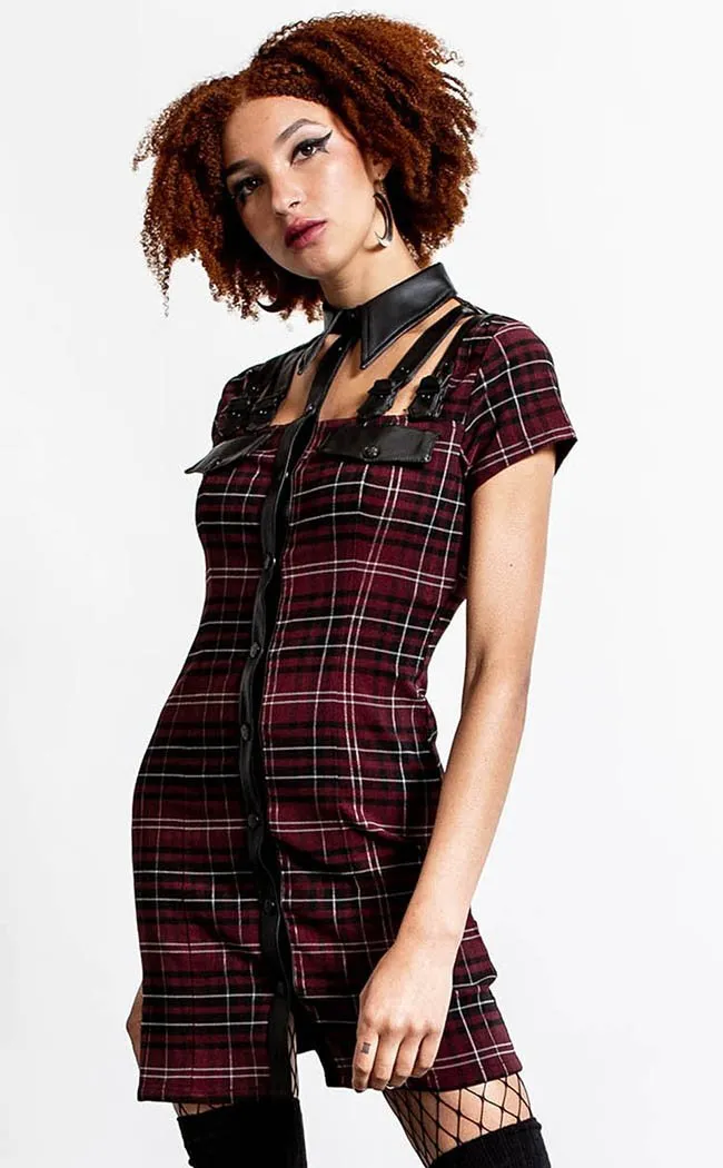 All Attitude Cut Out Dress | Blood Tartan