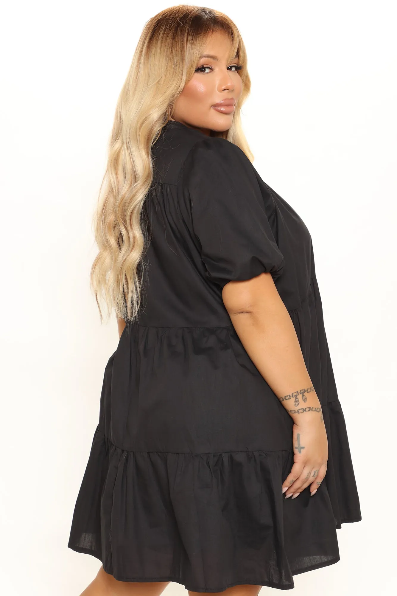 All Love Poplin Mini Dress - Black