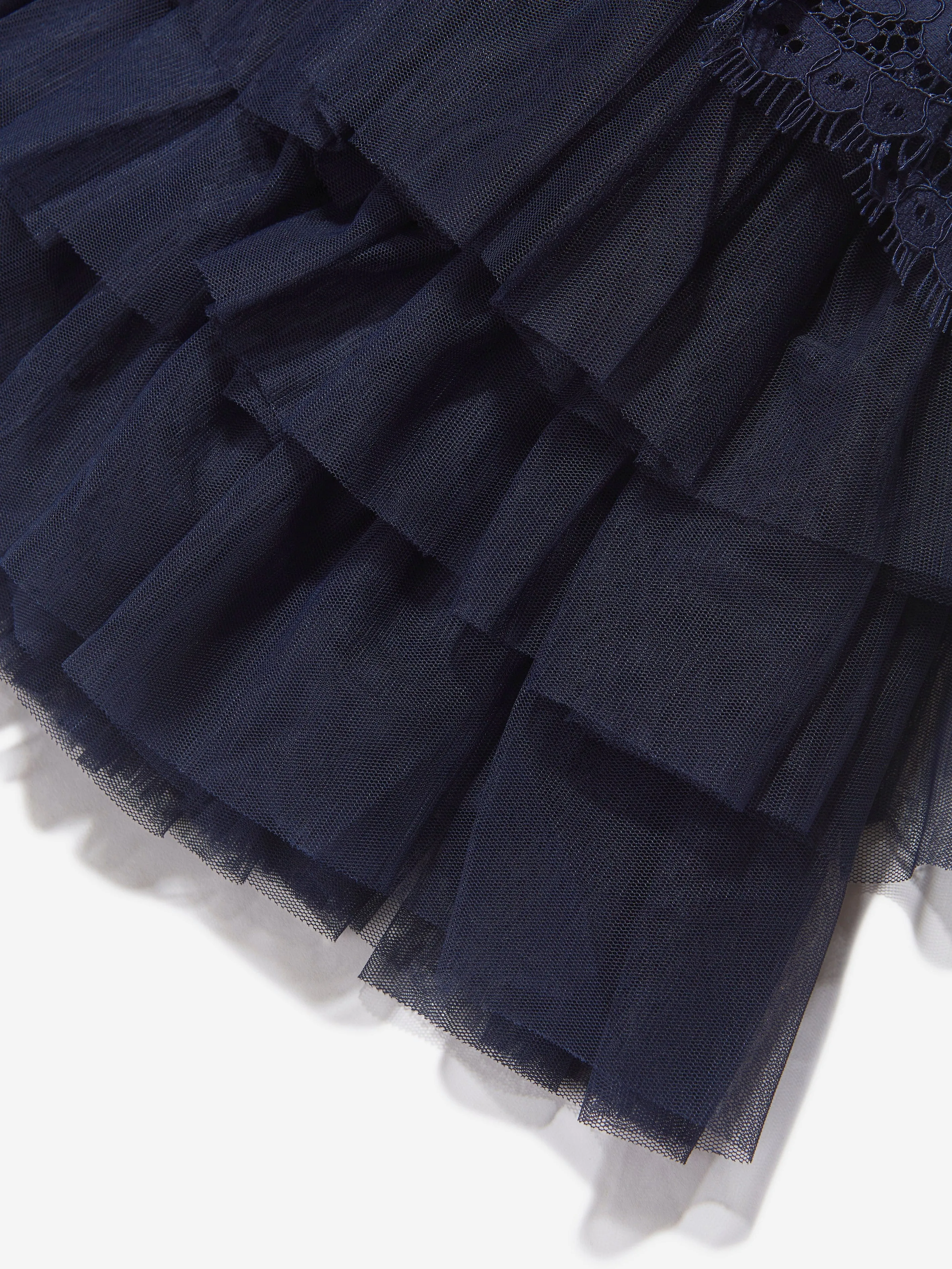 Angels Face Girls Tulle And Lace Trim Kamma Skirt in Navy