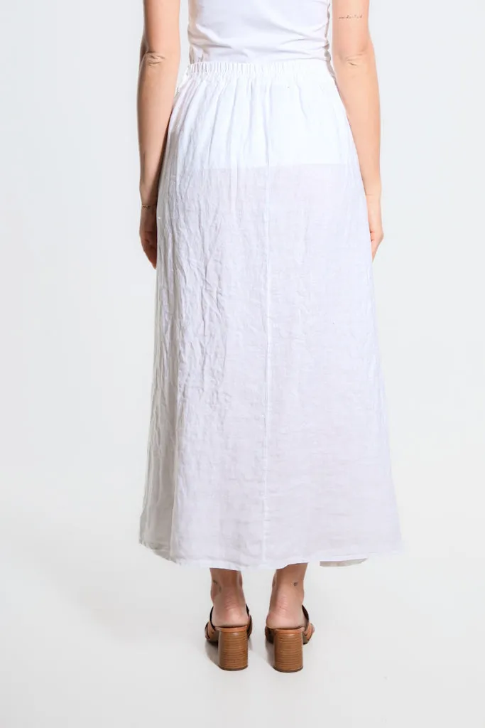 Angie A-Line Long Linen Skirt with Pockets (SL113)