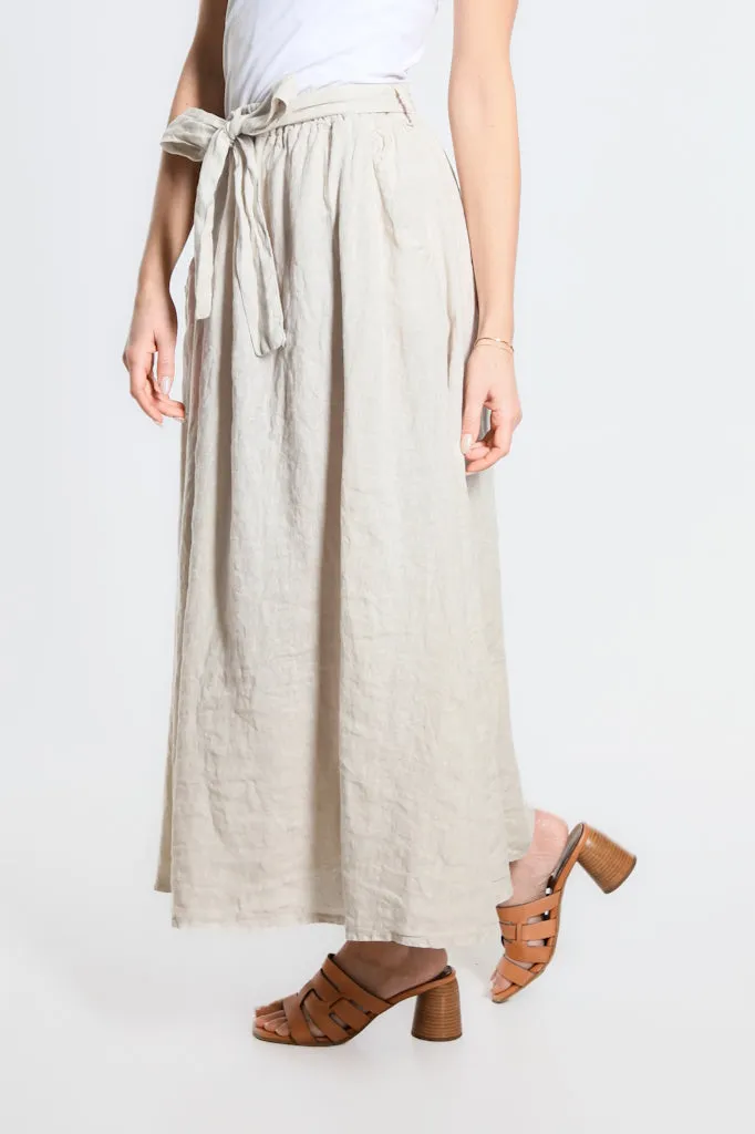 Angie A-Line Long Linen Skirt with Pockets (SL113)