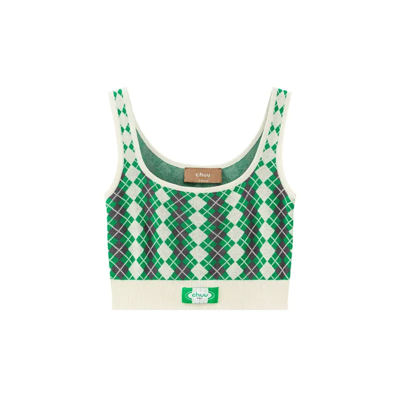 Argyle Knitwear Bra Top