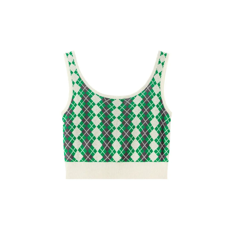 Argyle Knitwear Bra Top