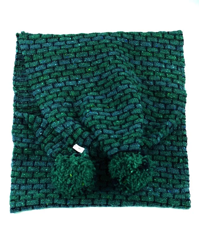 Basketweave Bobble Scarf - Jade - McConnell