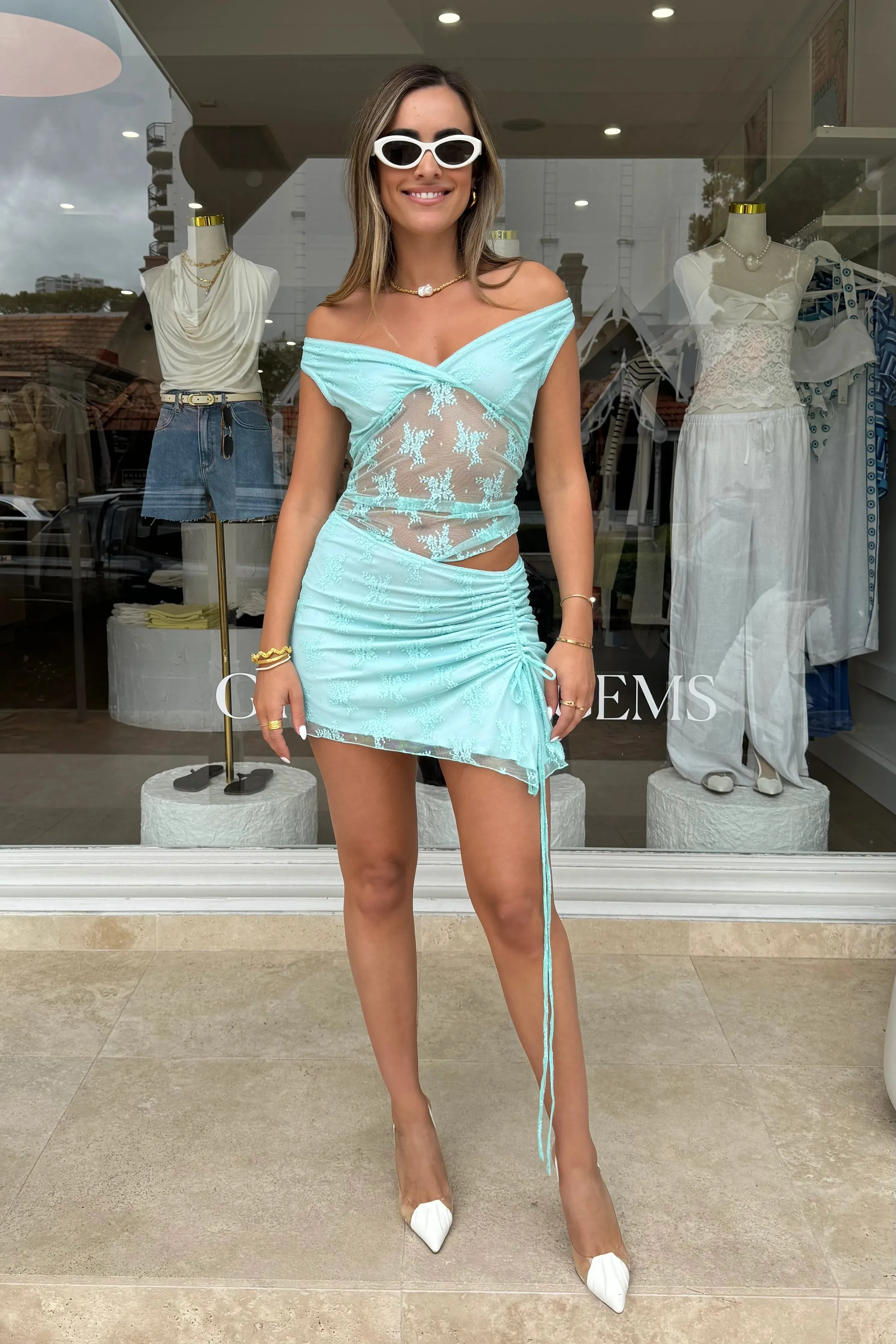 Benni Margot Mini Dress - Aquamarine