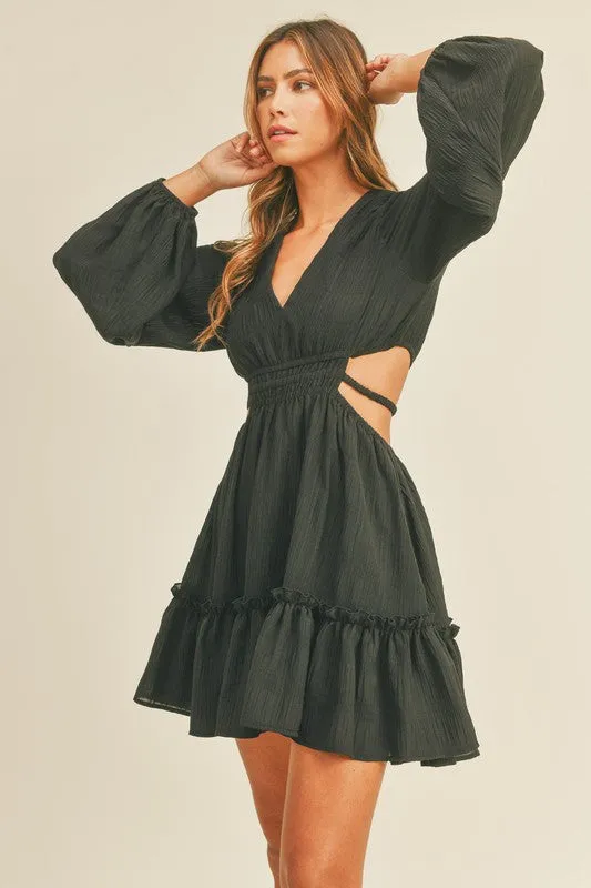 Black Cut Out Mini Dress