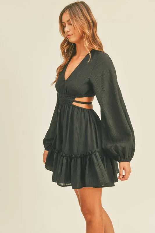 Black Cut Out Mini Dress