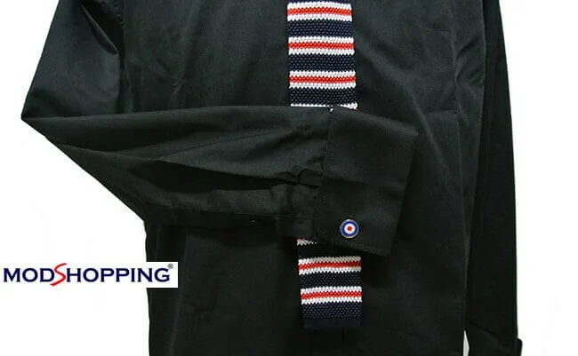 black mod shirt| 60s vintage mod style penny collar shirt uk