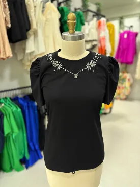 Black Rhinestones Top