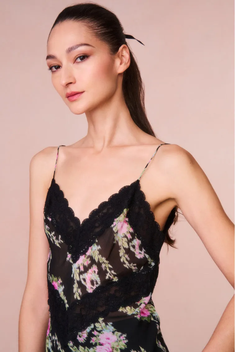 Brimsley Floral Lace-Trimmed Top