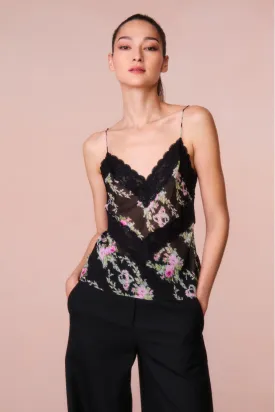 Brimsley Floral Lace-Trimmed Top