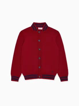 Burgundy Jules Merino Kids Cardigan