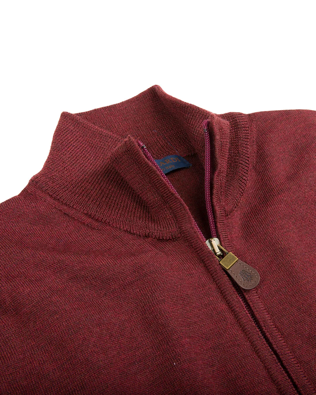 Burgundy Merino Wool Zip Waistcoat