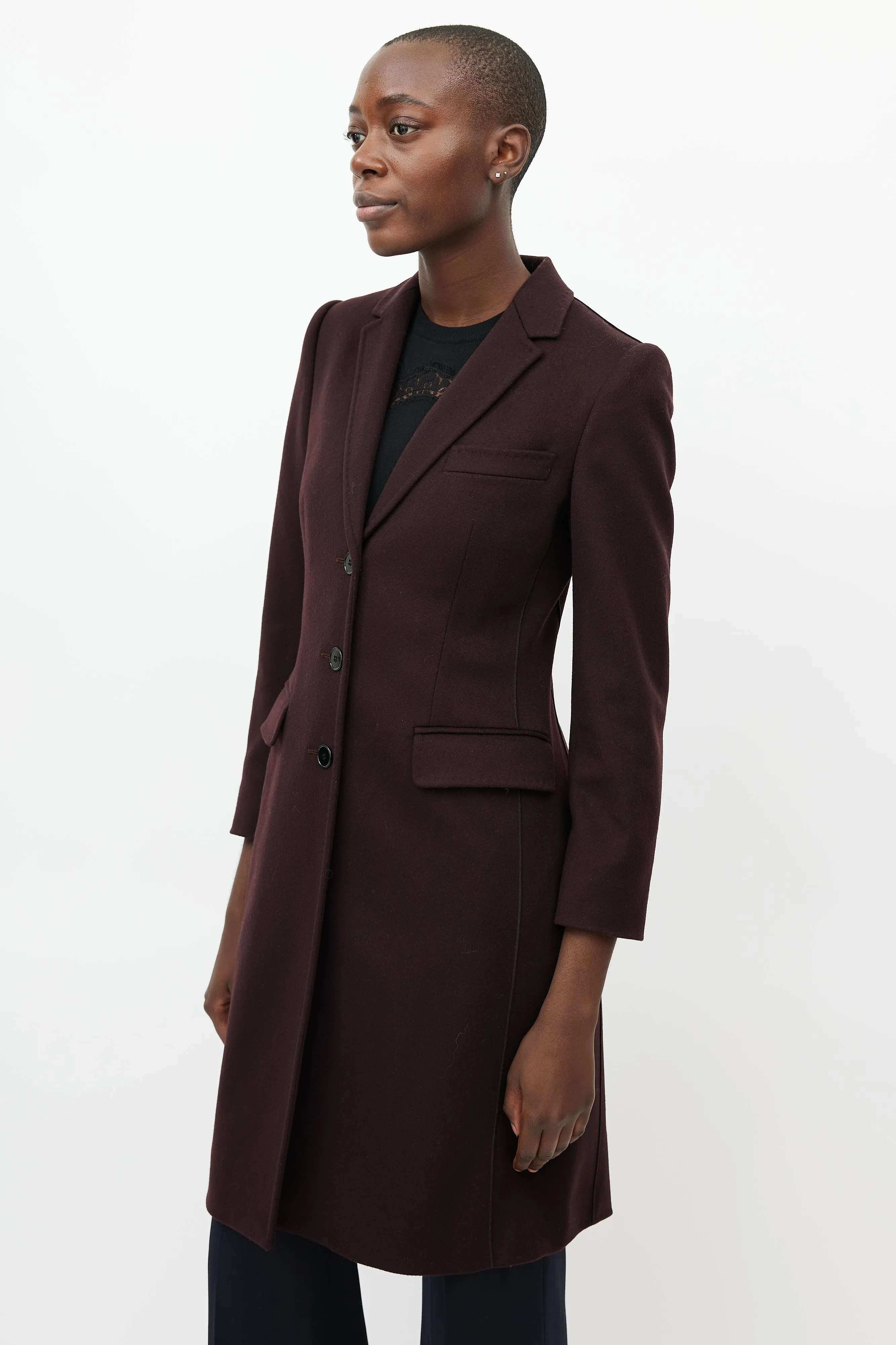 Burgundy Wool Coat