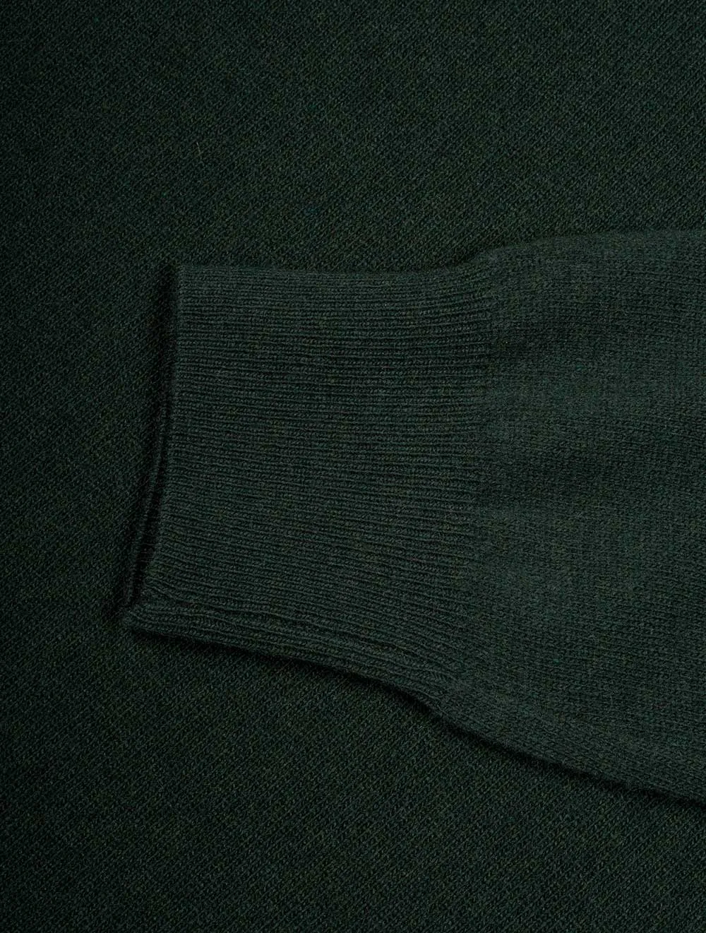 Cashmere & Merino Wool Half Zip Dark Green