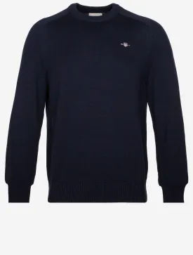 Casual Cotton Saddle Crew Neck Evening Blue