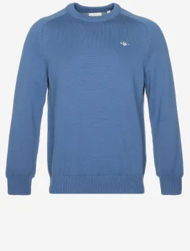 Casual Cotton Saddle Crew Neck Vintage Blue