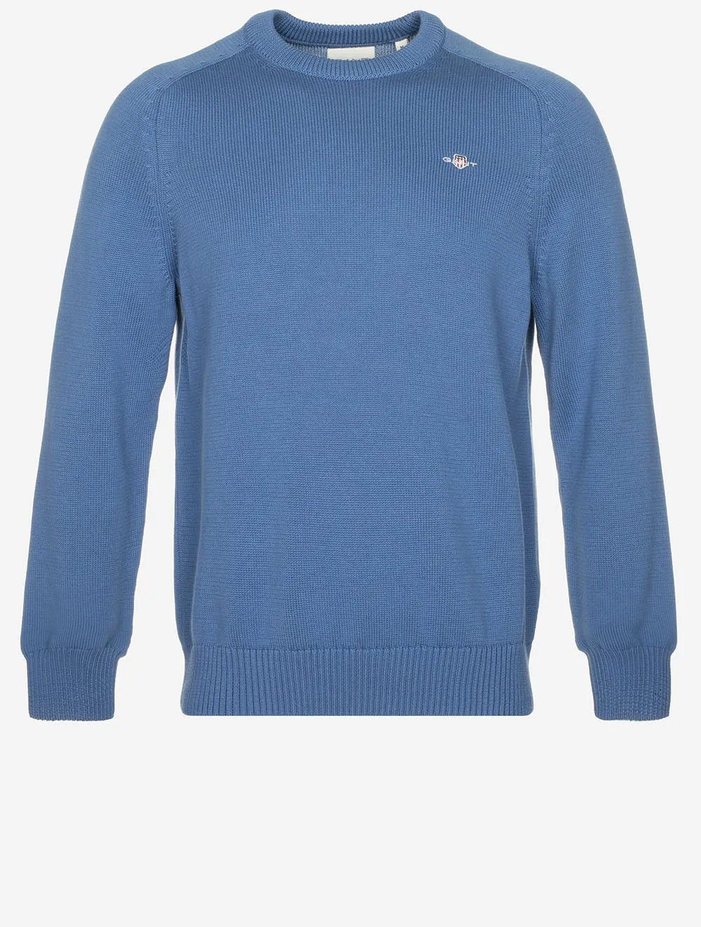 Casual Cotton Saddle Crew Neck Vintage Blue