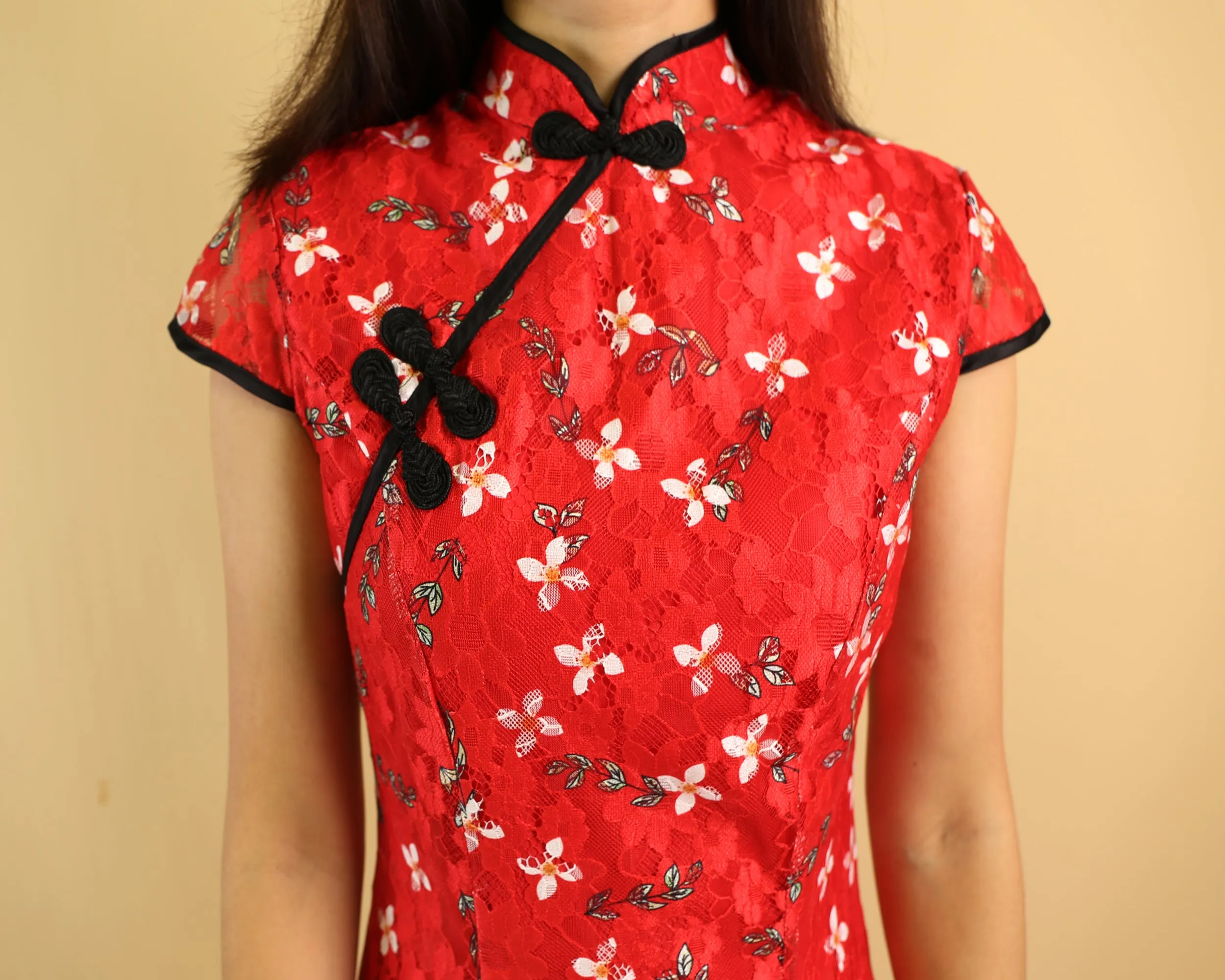 Cheongsam dress, Chinese Vintage dress, Asian style lace dress, Modern Cheongsam, Qipao dress(Q1058)