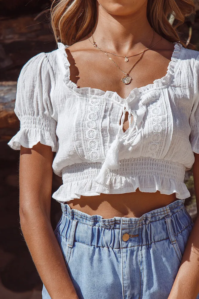 Clear Skies Crop Top White