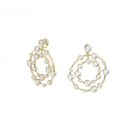 Constella Clip Circular White Gold-tone Plated Earrings 5616920