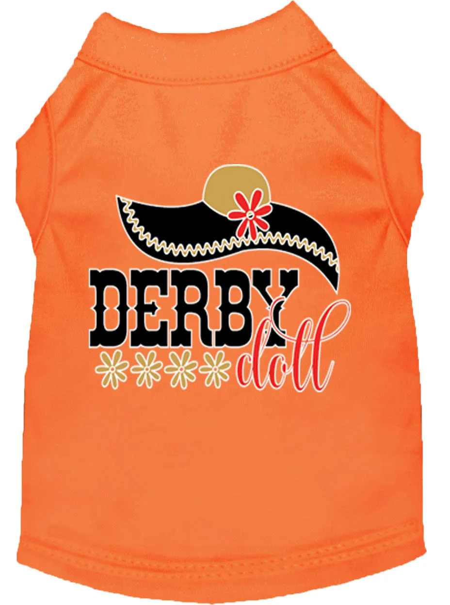 Derby Doll Screen Print Dog Shirt Orange Xxxl