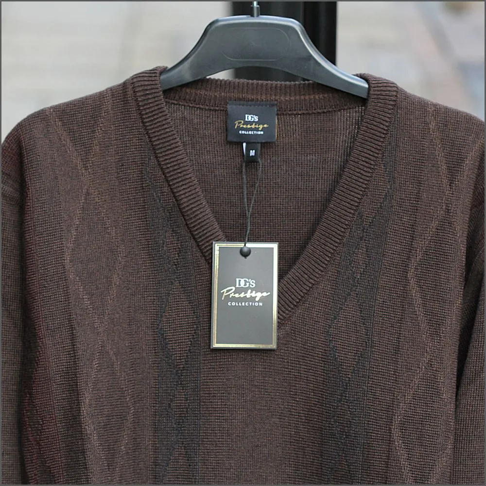 DG's Brown Pattern V Neck--