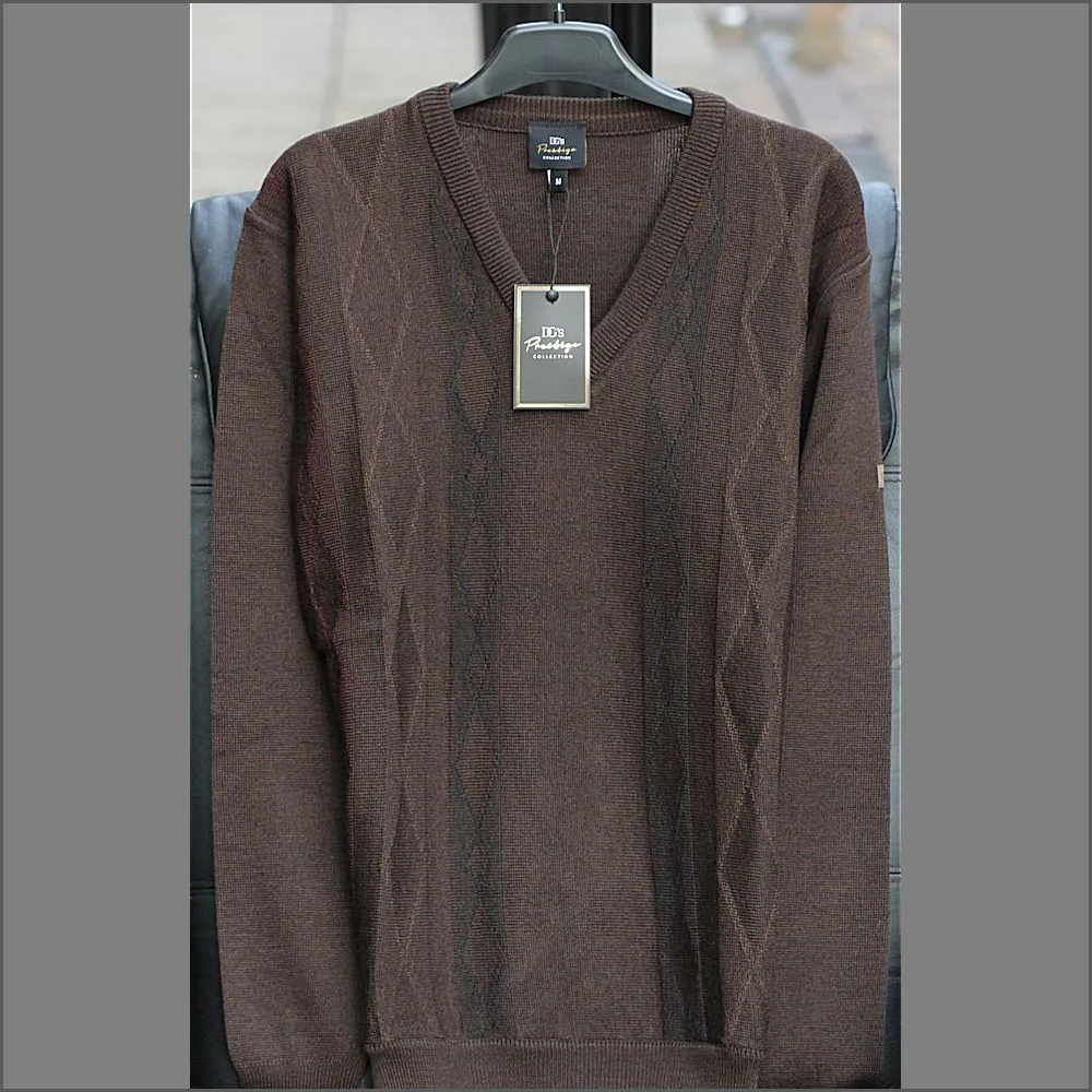 DG's Brown Pattern V Neck--