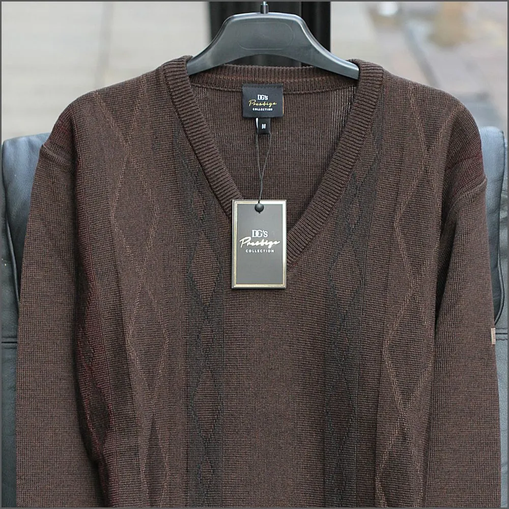 DG's Brown Pattern V Neck--