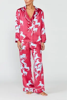 Dietrich Silk Pyjama Set - Camargue Red Horse Print