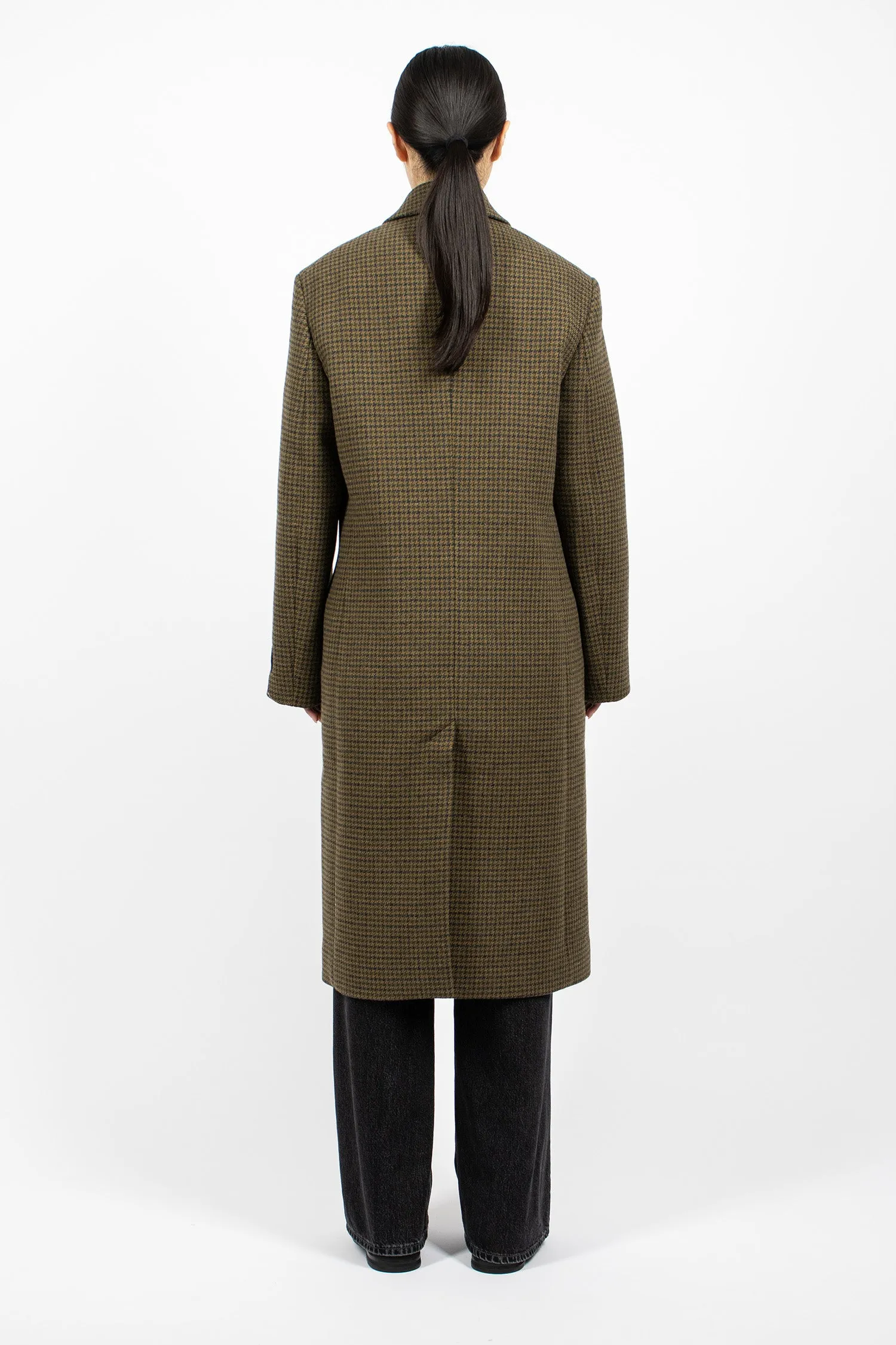 Double-Breasted Wool Coat Khaki Green