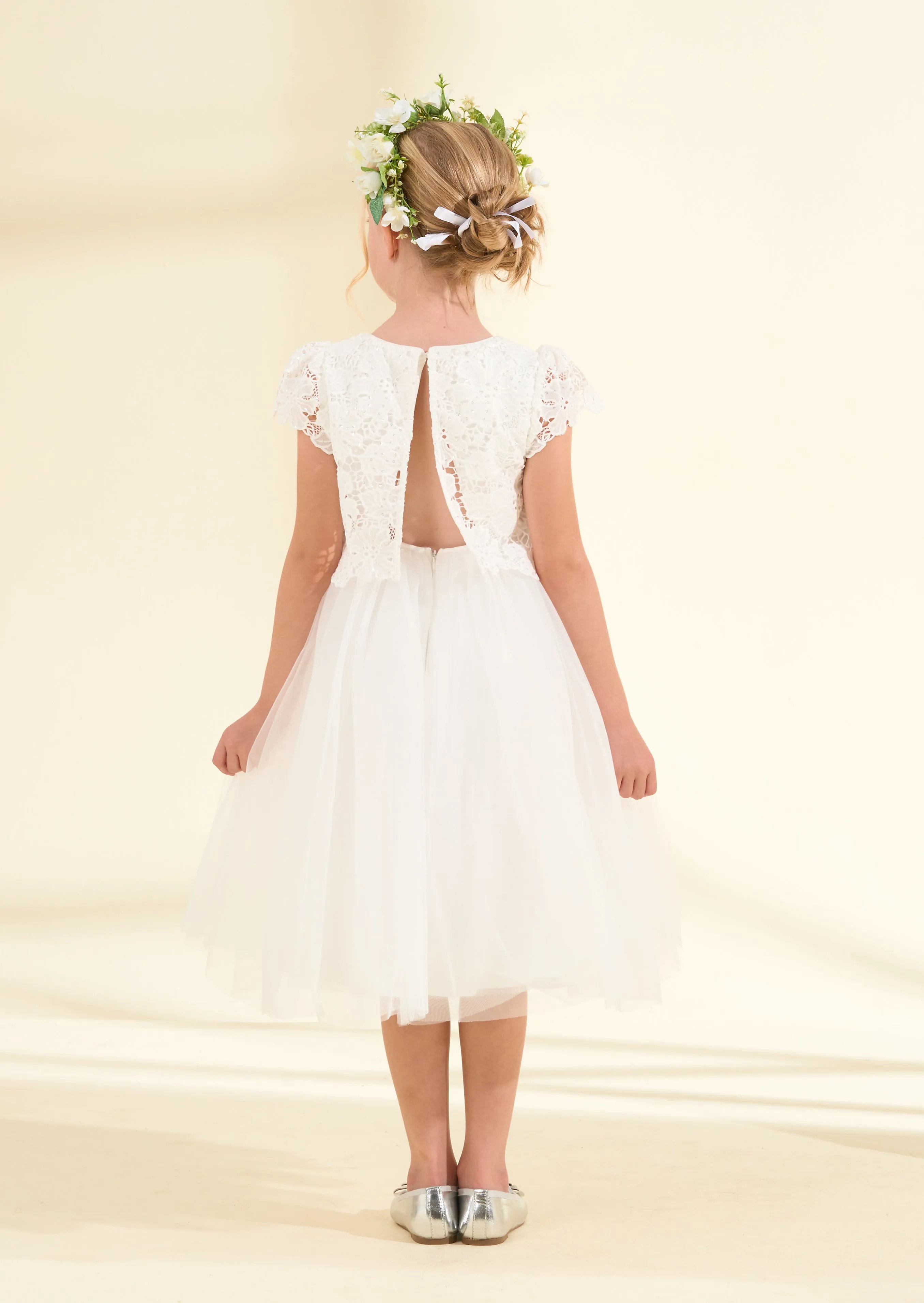 Esme Ivory Lace Bodice Dress