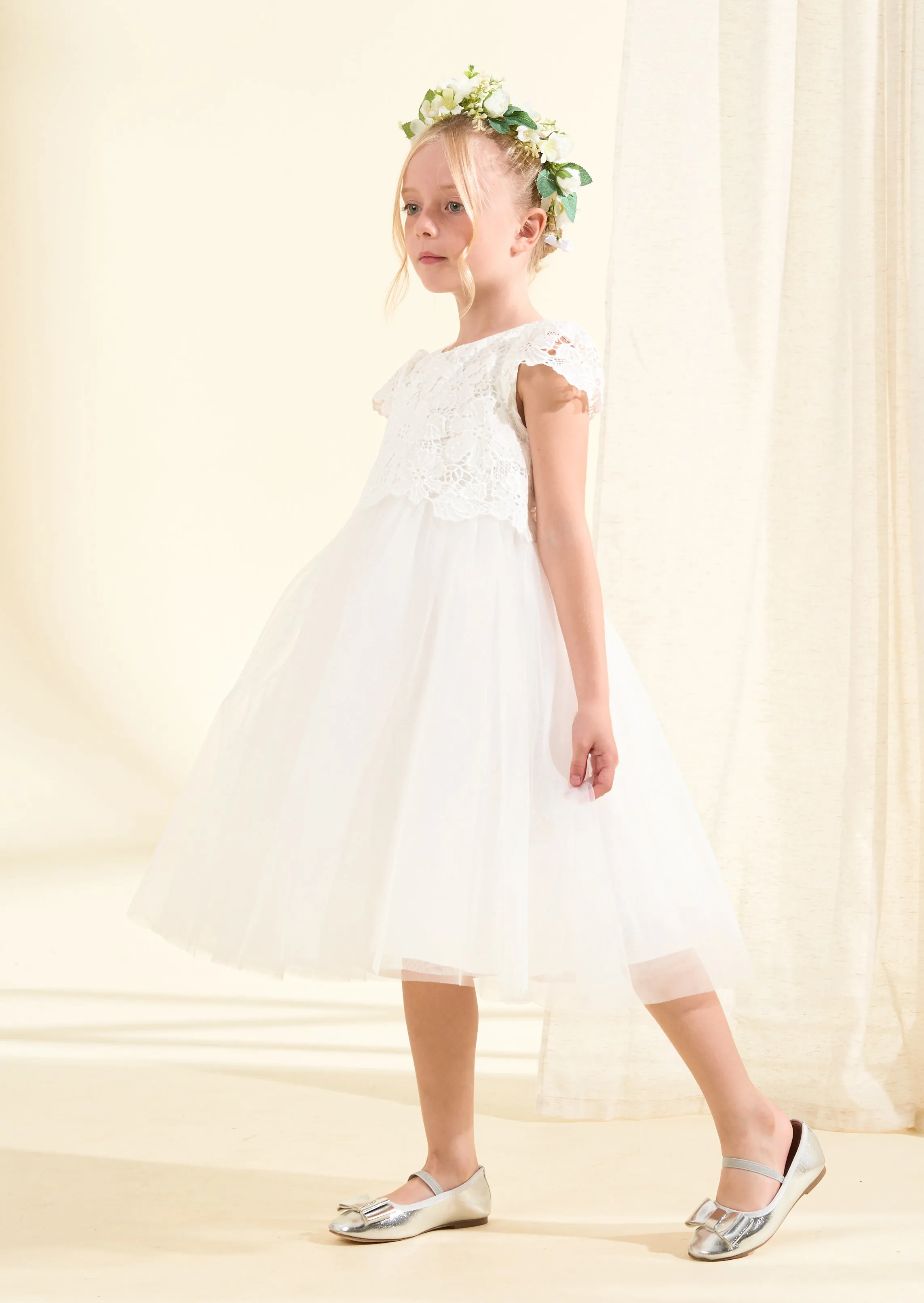 Esme Ivory Lace Bodice Dress