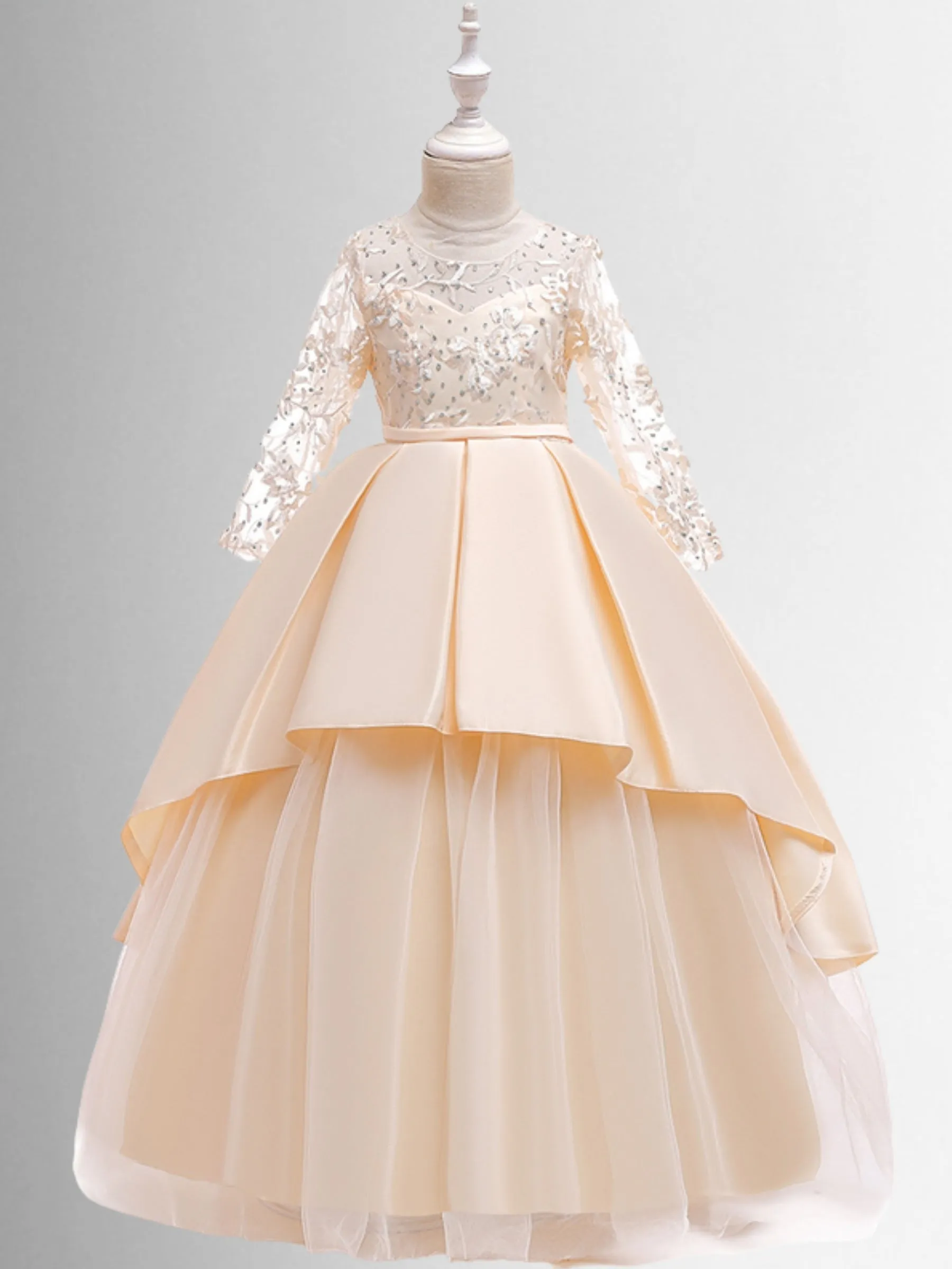 Fit For a Princess Layered Lace Special Occasion Dress