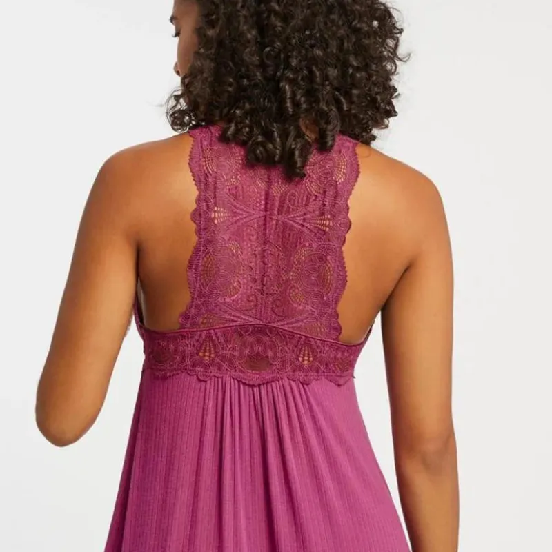 Fleur't Belle Époque Iconic Full Chemise Cranberry Pointelle