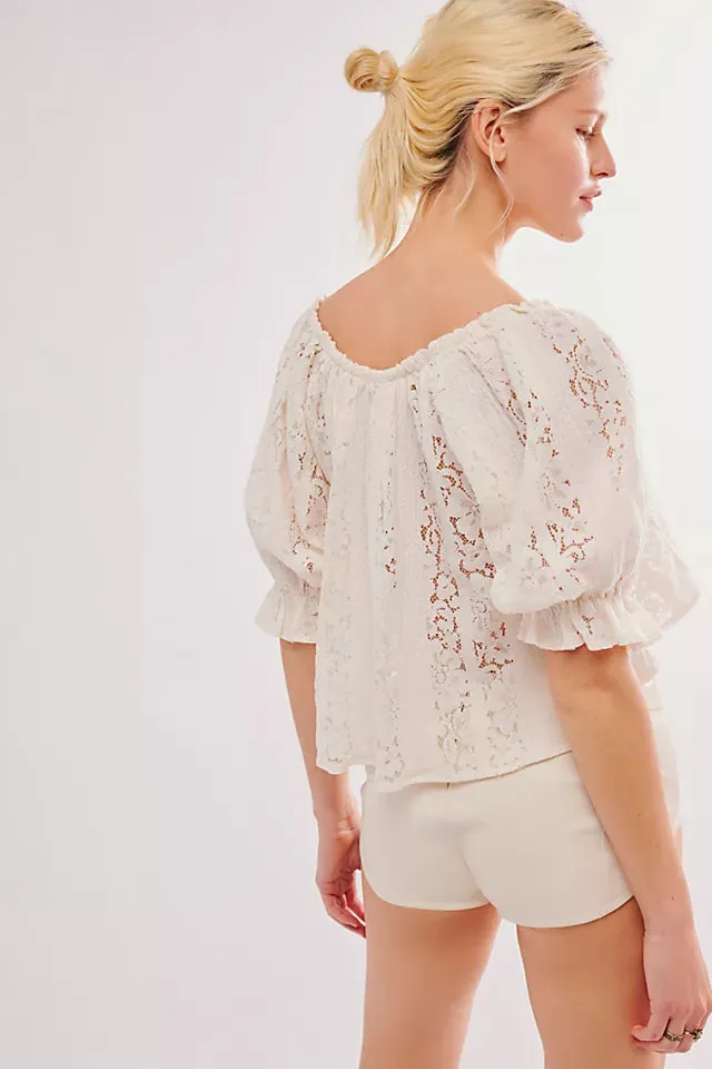 Free People Stacey Lace Top - Ivory