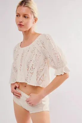 Free People Stacey Lace Top - Ivory