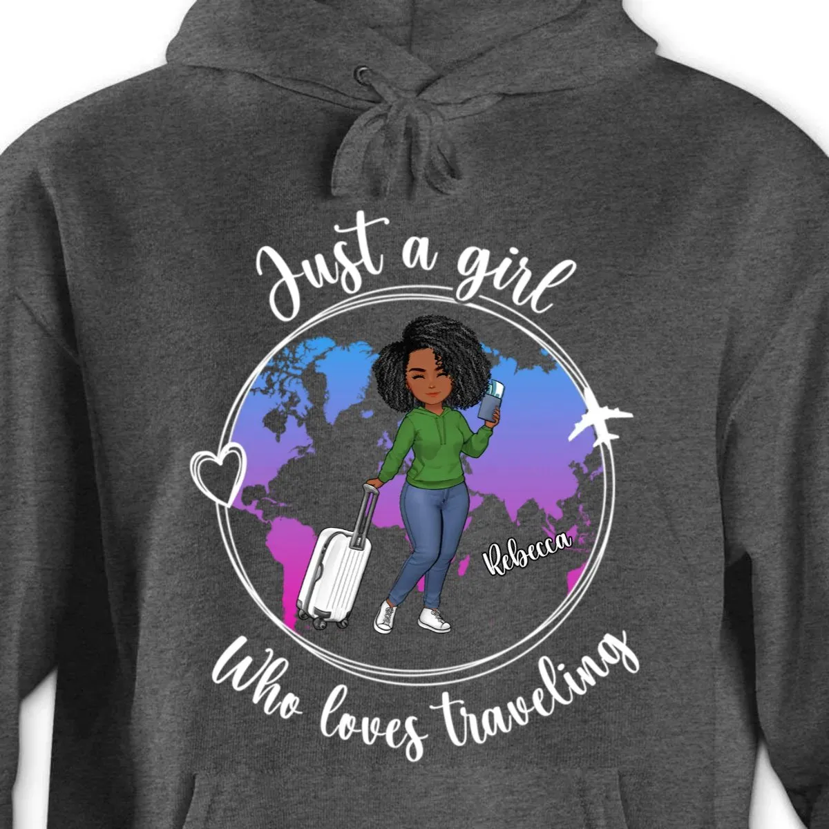 Friends - Just A Girl Boy Loves Traveling World Map - Personalized Unisex T-shirt, Hoodie, Sweatshirt