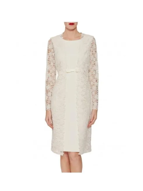 Gina Bacconi S Summer Lace And Crepe Dress Buttercream SSS1001