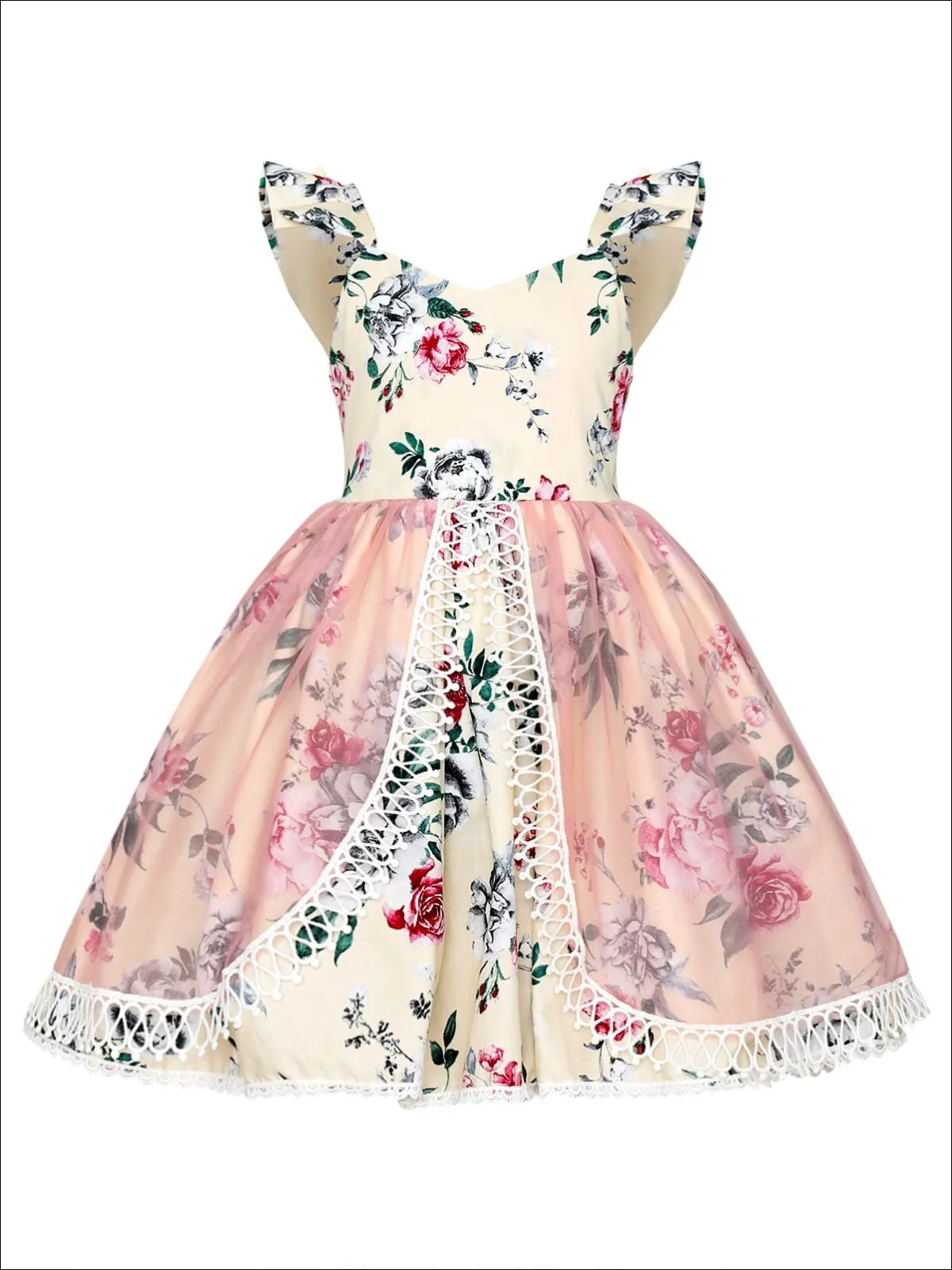 Girls Wrapped In Elegance Flamingo Dress