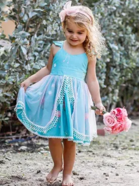 Girls Wrapped In Elegance Flamingo Dress