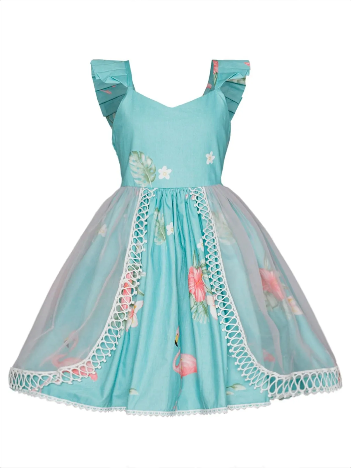 Girls Wrapped In Elegance Flamingo Dress