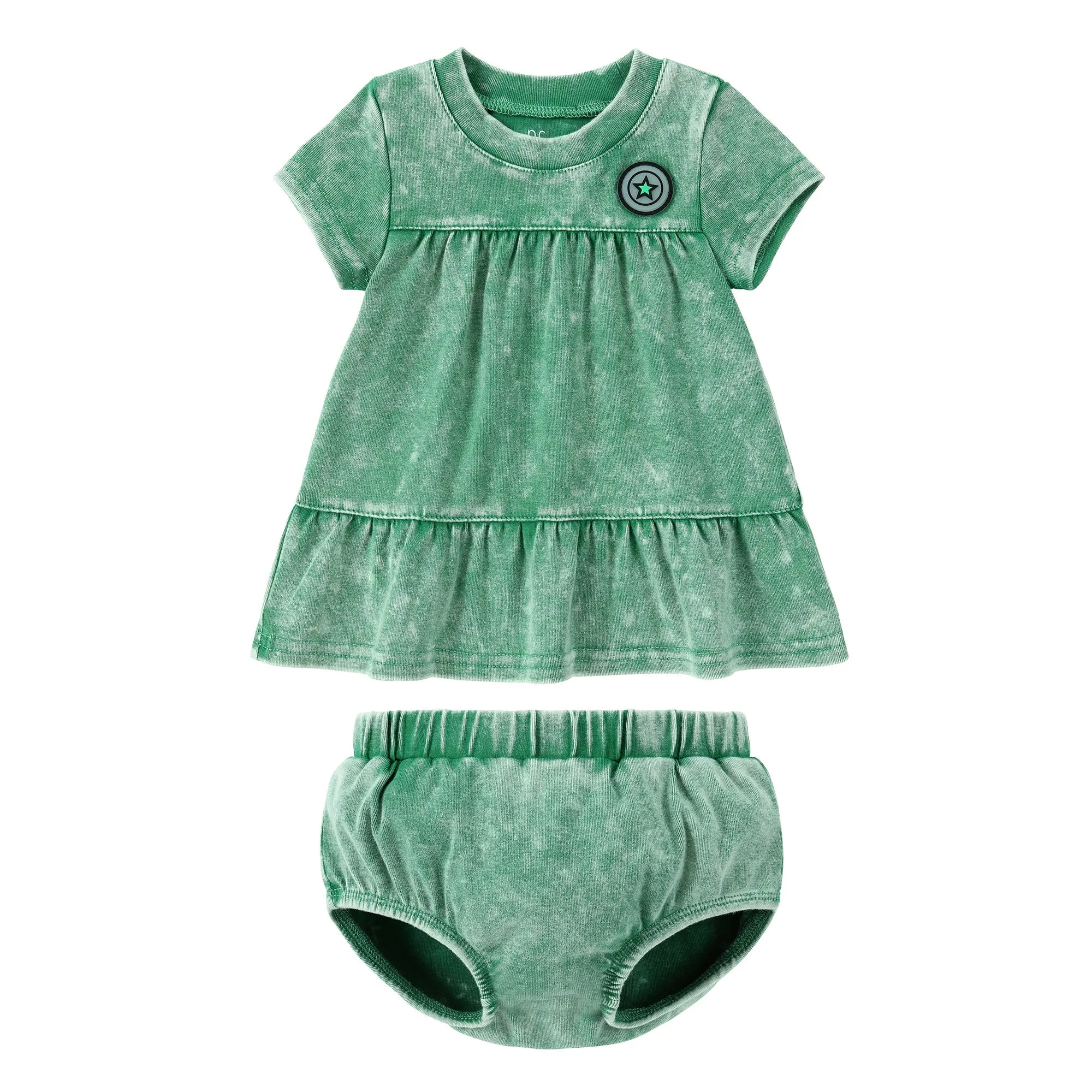 Green Wash Tiered Shirt Set