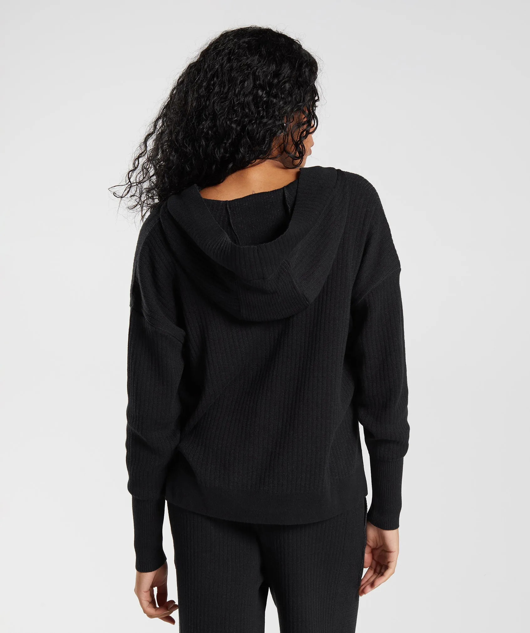 Gymshark Pause Knitwear Hoodie - Black/Onyx Grey